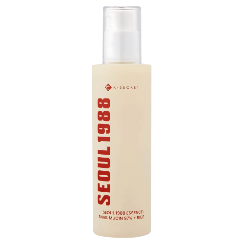 K-SECRET - SEOUL 1988 Essence : Snail Mucin 97% + Rice - Łagodząca Esencja z Filtratem ze Śluzu Ślimaka i Ryżem - 100ml