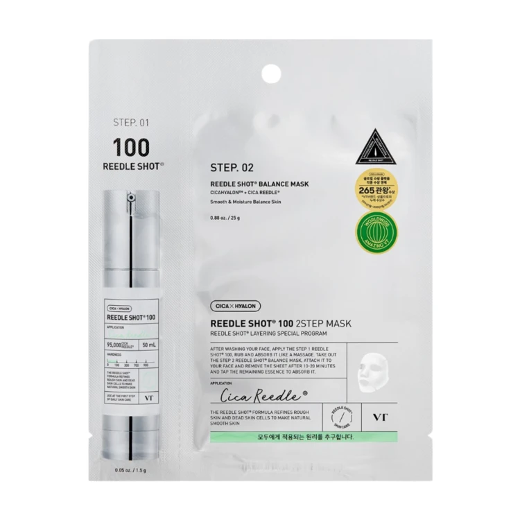 VT Cosmetics - Reedle Shot 100 2Step Mask - Ujędrniająca Maska do Twarzy w Płachcie - 1,5g+25g