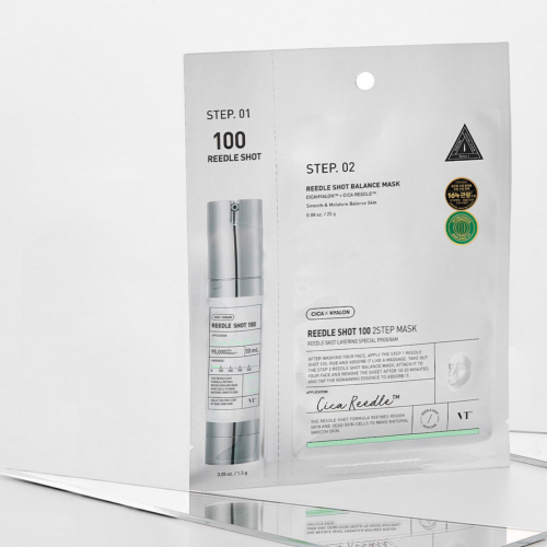 VT Cosmetics - Reedle Shot 100 2Step Mask - Ujędrniająca Maska do Twarzy w Płachcie - 1,5g+25g aranżacja