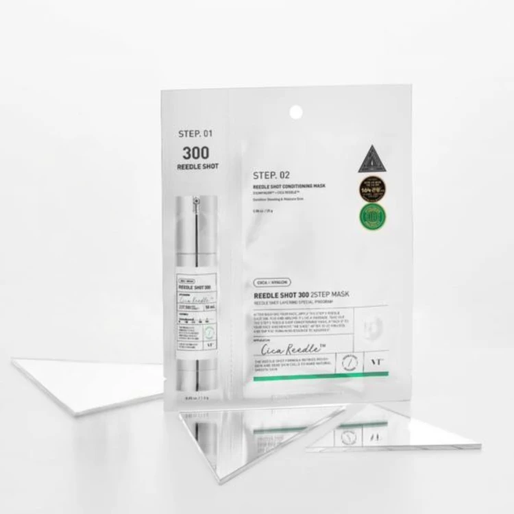 VT Cosmetics - Reedle Shot 300 2Step Mask - Ujędrniająca Maska do Twarzy w Płachcie - 1,5g+25g aranżacja