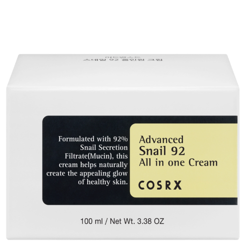 COSRX - Advanced Snail 92 All in One Cream - Zaawansowany krem ze śluzem ślimaka - 100g opakowanie