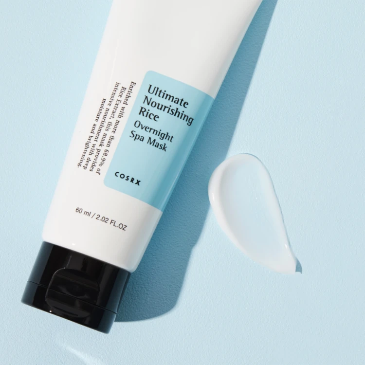 COSRX - Ultimate Nourishing Rice Overnight Spa Mask - Odżywcza maska na noc z ekstraktem z ryżu - 60ml w aranżacji