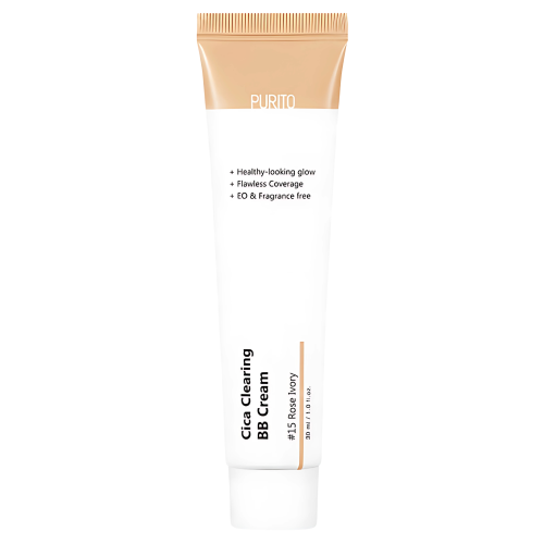 PURITO Cica Clearing BB Cream #15 Rose Ivory - Kryjący krem BB do twarzy - Różowa kość słoniowa - 30ml stare opakowanie