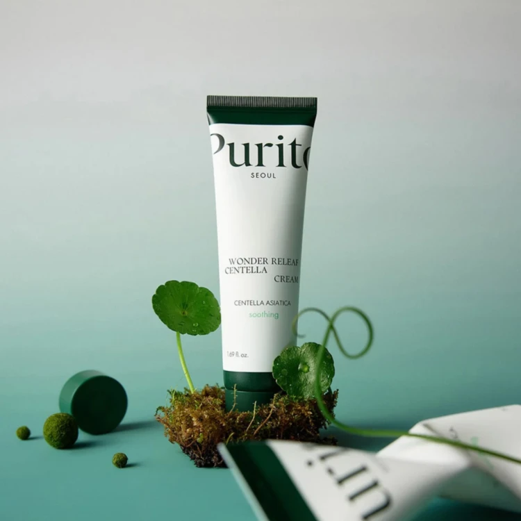 Purito Seoul - Wonder Releaf Centella Cream - Łagodzący Krem z Ekstraktem z Wąkroty Azjatyckiej - 50ml aranżacja