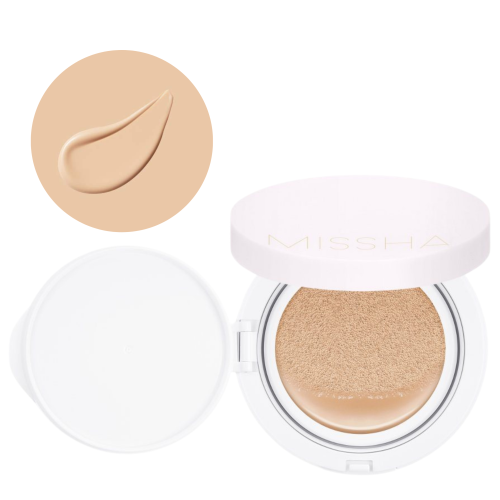 Missha - Magic Cushion Cover Lasting SPF50+/PA+++ - Podkład w Poduszce z Filtrem - #21 Neutral Light Beige - 15g z odcieniem