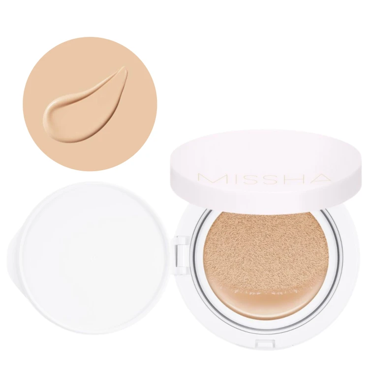 Missha - Magic Cushion Cover Lasting SPF50+/PA+++ - Podkład w Poduszce z Filtrem - #21 Neutral Light Beige - 15g z odcieniem