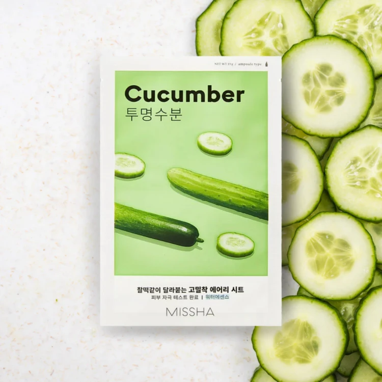 Missha - Airy Fit Sheet Mask - Cucumber - Nawilżająca Maseczka w Płachcie - 19g w aranżacji