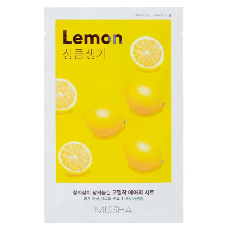 Missha - Airy Fit Sheet Mask - Lemon - Cytrynowa Maska w Płachcie - 19g