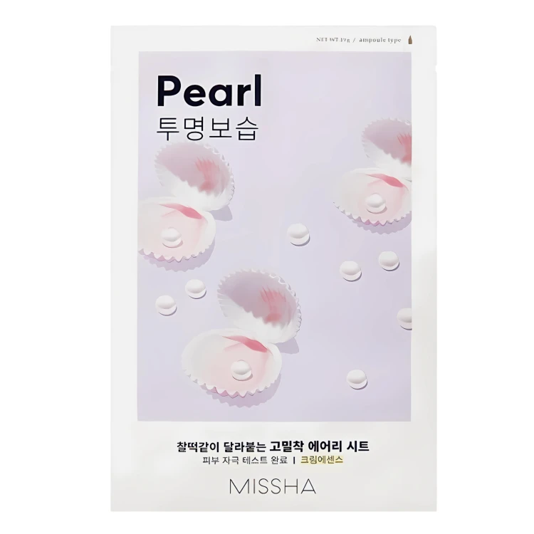 MISSHA Airy Fit Sheet Mask (Pearl) - Rozjaśniająca maseczka w płacie z perłą - 1szt