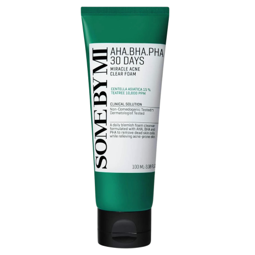 SomeByMi - AHA BHA PHA 30 Days Miracle Acne Clear Foam - Delikatna Pianka Oczyszczająca z Kwasami - 100ml