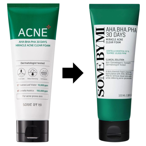 SomeByMi - AHA BHA PHA 30 Days Miracle Acne Clear Foam - Delikatna Pianka Oczyszczająca z Kwasami - 100ml zmiana opakowania