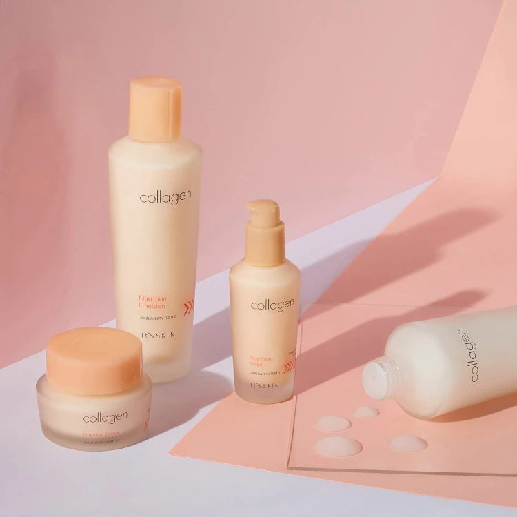ITS SKIN Collagen Nutrition Emulsion + - Ujędrniająca emulsja do twarzy z hydrolizowanym kolagenem - 150ml w aranżacji