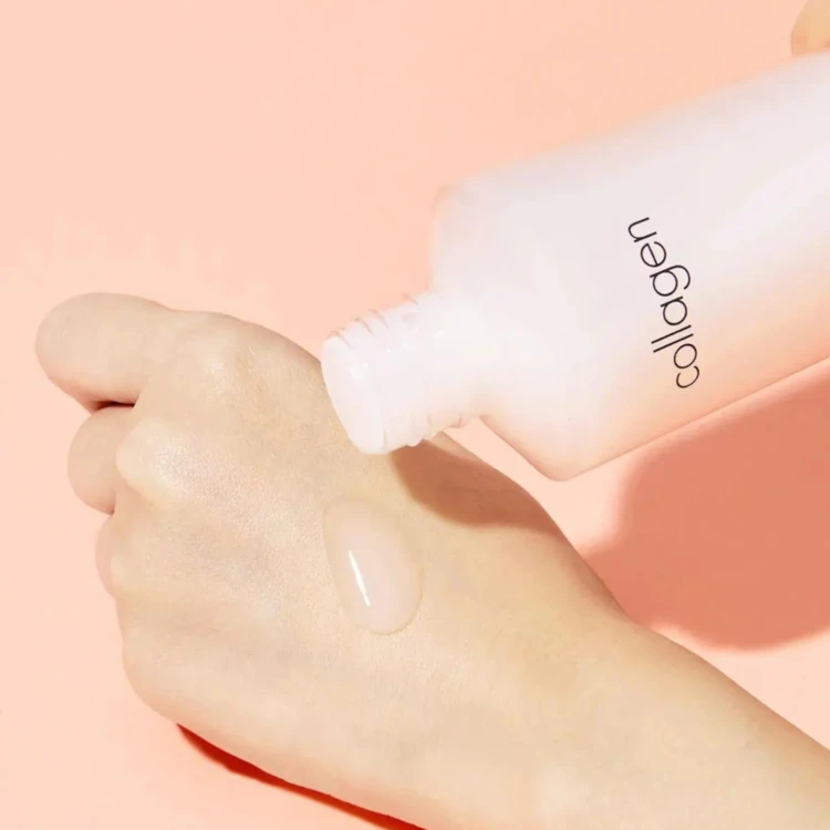 ITS SKIN Collagen Nutrition Emulsion + - Ujędrniająca emulsja do twarzy z hydrolizowanym kolagenem - 150ml w użyciu