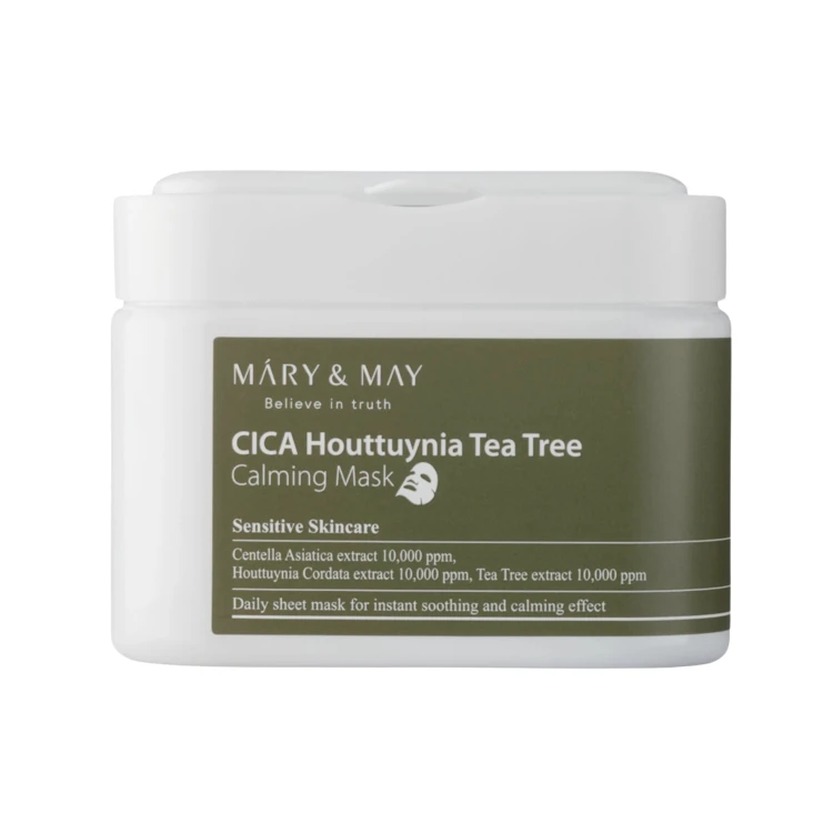 Mary&amp;May - Cica Houttuynia Tea Tree Calming Mask - Uspokajające maseczki do twarzy - 30szt