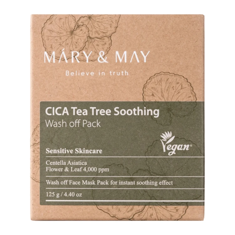 Mary&amp;May - CICA Tea Tree Soothing Wash off Pack - Maseczka Glinkowa - 125g opakowanie