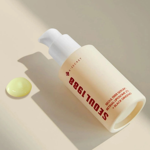 K-SECRET - SEOUL 1988 Serum : Retinal Liposome 2% + Black Ginseng - Ujędrniające Serum z Retinalem - 30ml w aranżacji