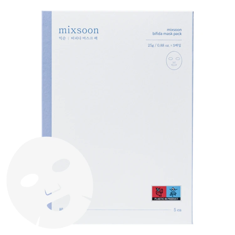 Mixsoon - Centella Mask Pack - Zestaw Masek w Płachcie z Wąkrotą - 5szt