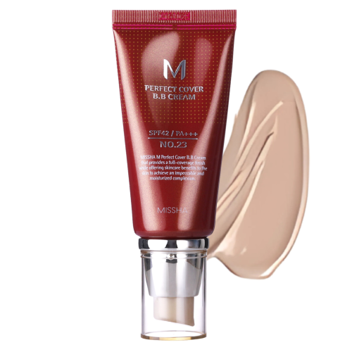 Missha - M Perfect Cover BB Cream SPF42/PA+++ - Kryjący Krem BB - No.23 Natural Beige - 50ml z odcieniem
