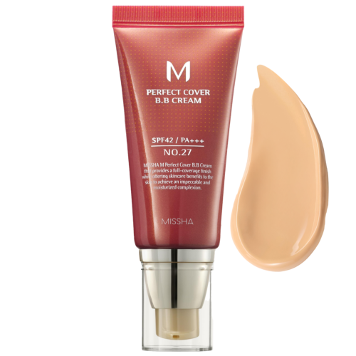 Missha - M Perfect Cover BB Cream SPF42/PA+++ - Kryjący Krem BB - No.27 Honey Beige - 50ml z odcieniem
